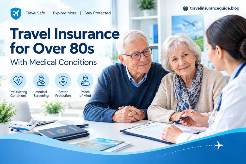 Travel insurance over 80s guide covering pre-existing conditions, medical screening, and protection for senior travellers